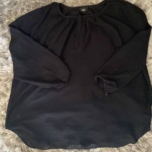 Three quarter sleeve sheer blouse